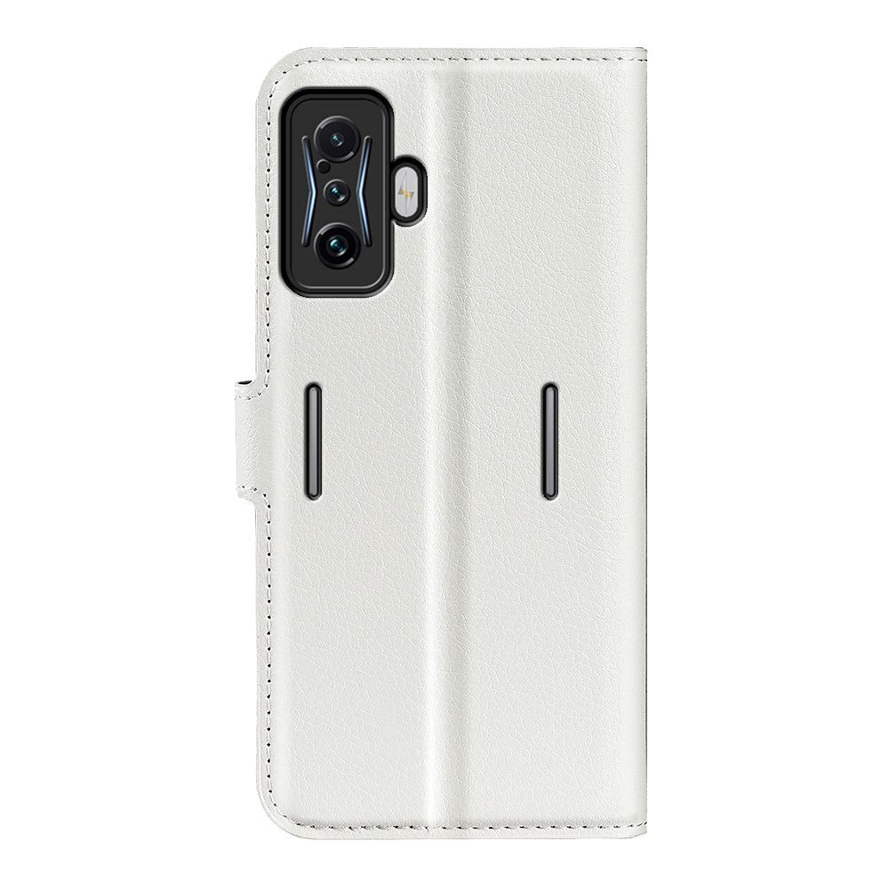 Xiaomi Poco F4 GT Litchi Leather Flip Cover m. Lommebok - Hvit