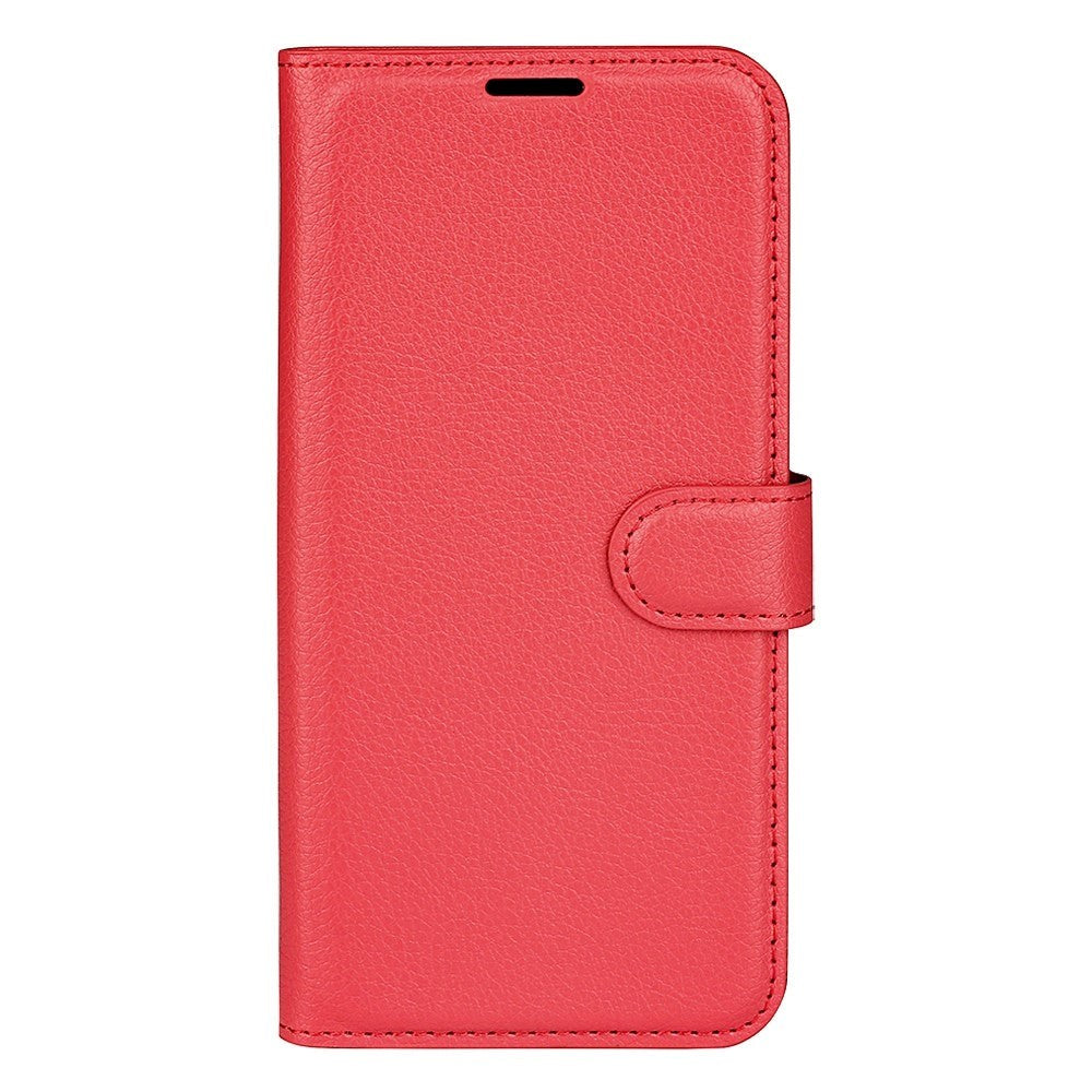 Xiaomi Poco F4 GT Litchi Leather Flip Cover m. Lommebok - Rød