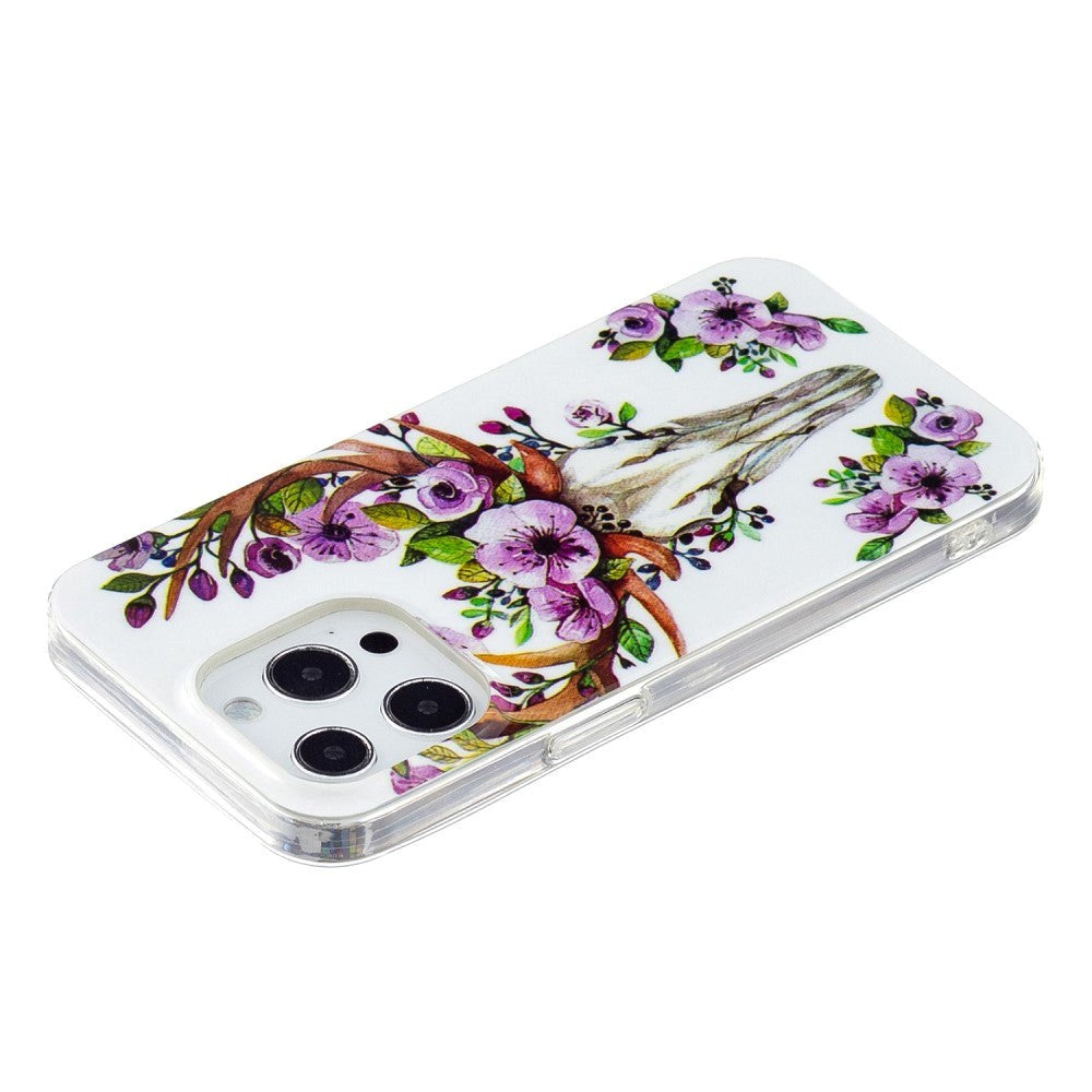 iPhone 14 Pro Fleksibelt TPU-plastbakdeksel - Flower Deer