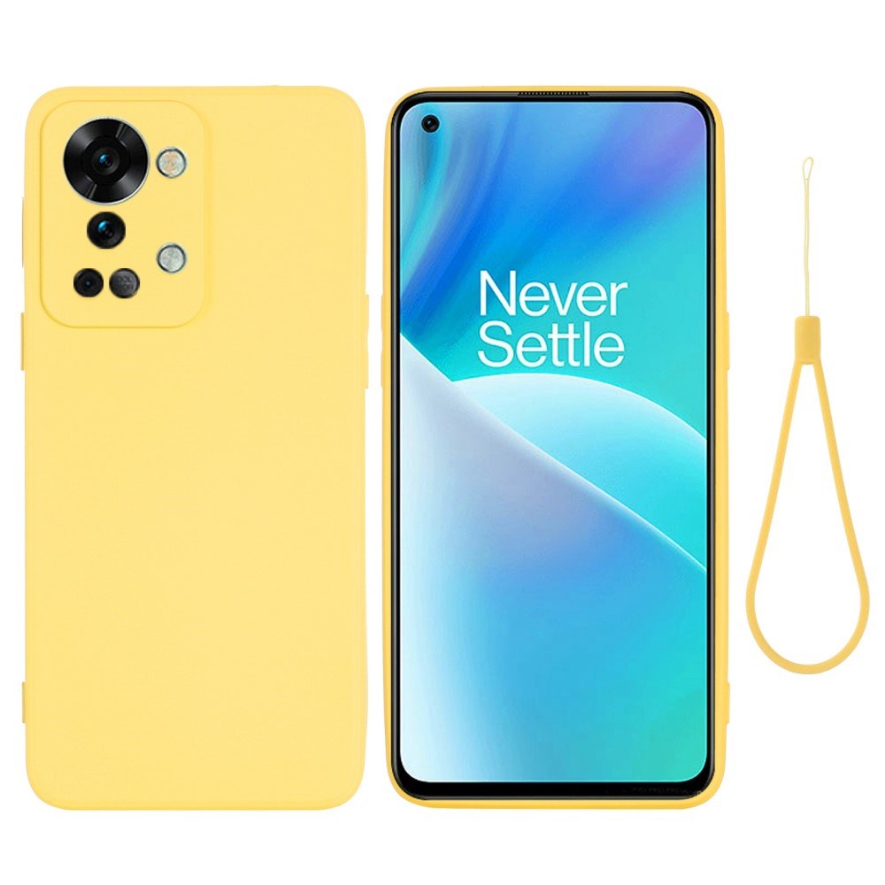 Motorola Moto G22 / E32s (4G) Bakdeksel i flytende silikon m. Stropp - Gul