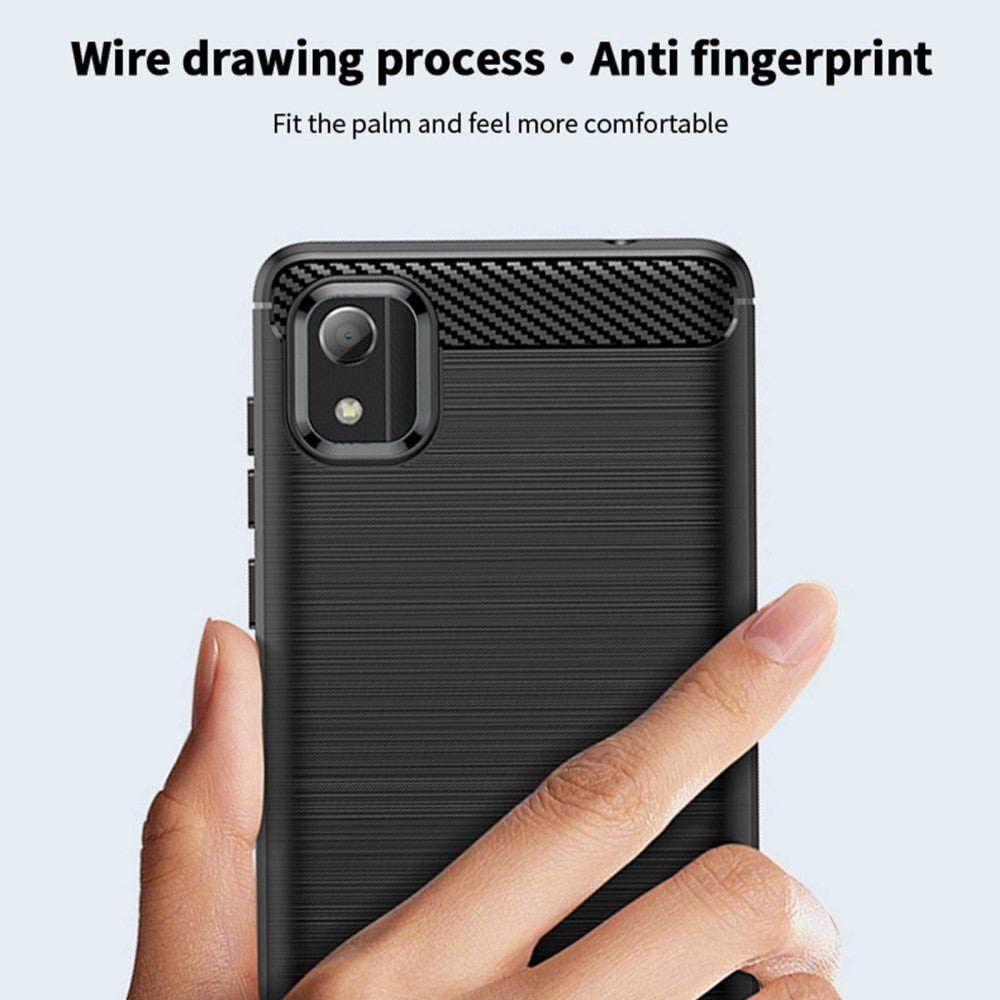 Nokia C2 2nd Edition Mofi børstet karbonfiber fleksibelt plastdeksel - svart