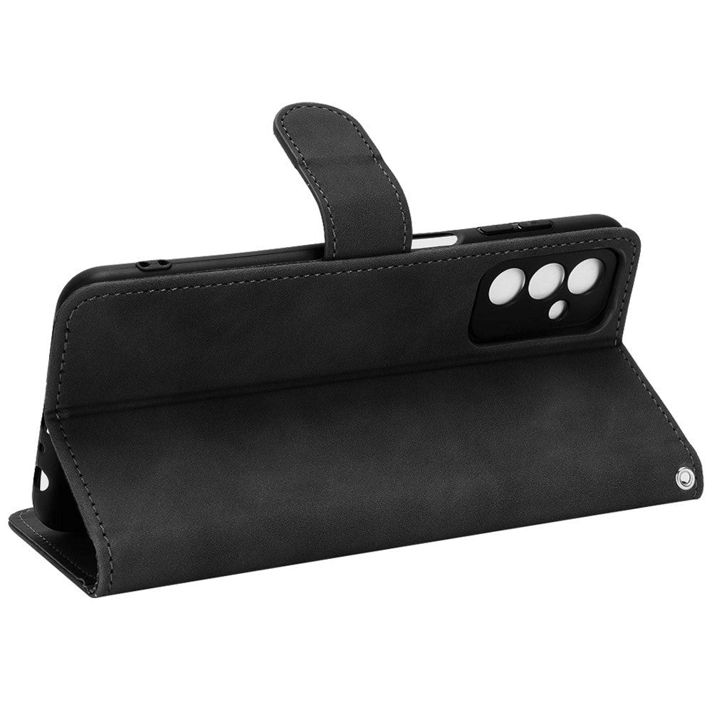 Samsung Galaxy M13 Leather Flip Cover m. Lommebok og magnetisk lukking - svart