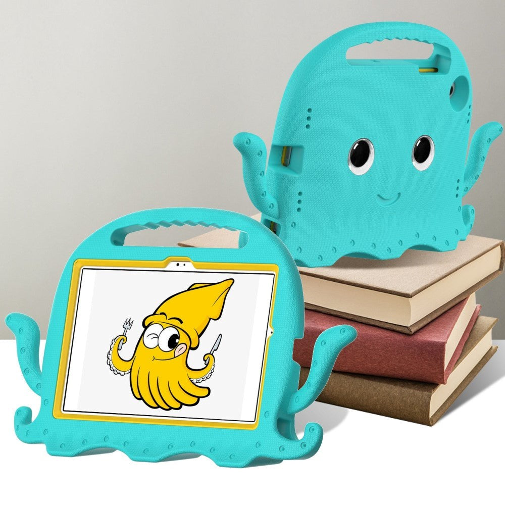 Samsung Galaxy Tab A8 10,5" (2021) barnedeksel m. stativ - blekksprut - turkis