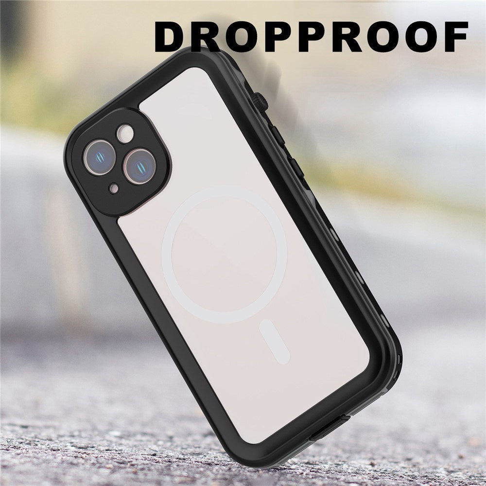 iPhone 14 Redpepper IP68 Vandtæt Case - MagSafe Kompatibel - Sort / Gennemsigtig