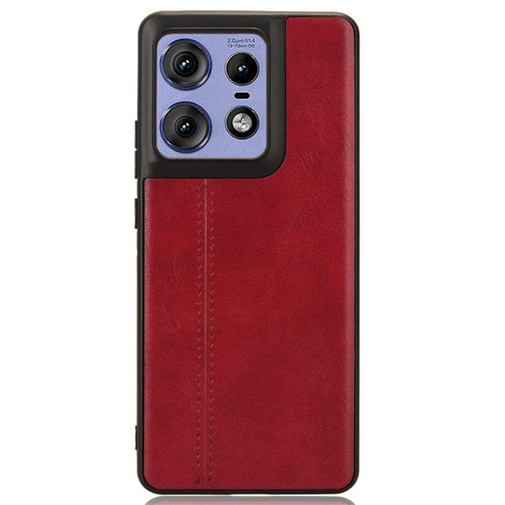 EIDERWOOD Motorola Edge 50 Pro Skinnbelagt plastbakdeksel - Rød