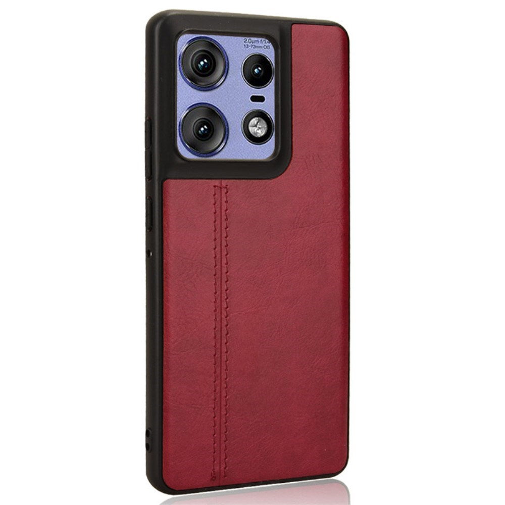 EIDERWOOD Motorola Edge 50 Pro Skinnbelagt plastbakdeksel - Rød