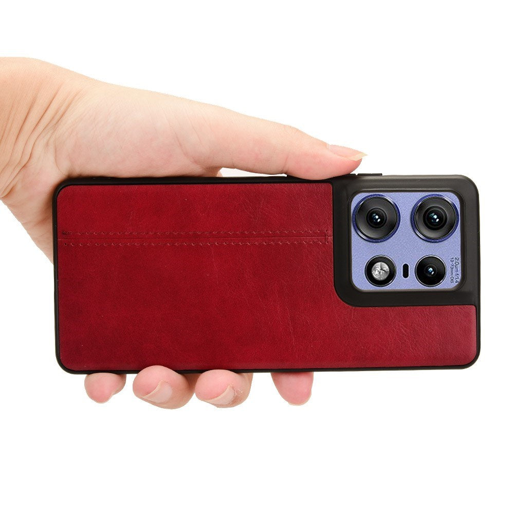 EIDERWOOD Motorola Edge 50 Pro Skinnbelagt plastbakdeksel - Rød