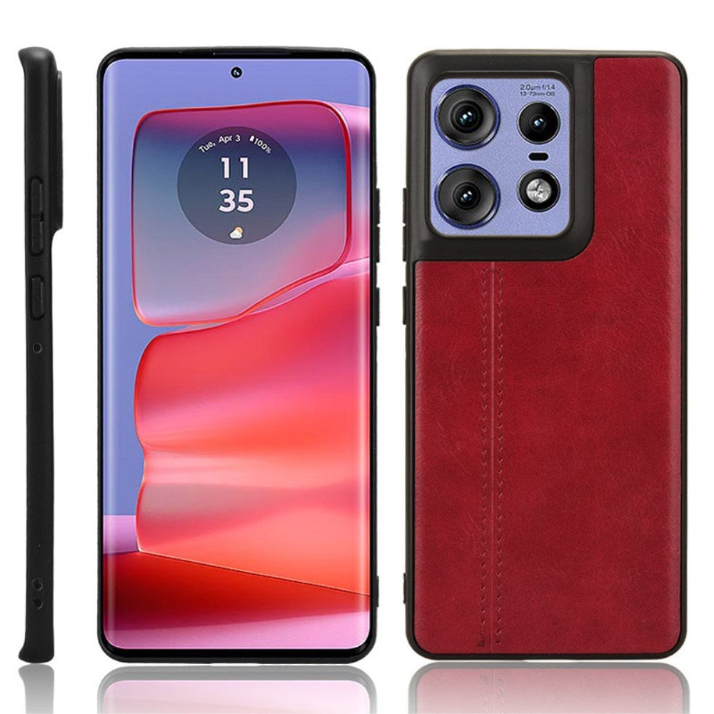 EIDERWOOD Motorola Edge 50 Pro Skinnbelagt plastbakdeksel - Rød