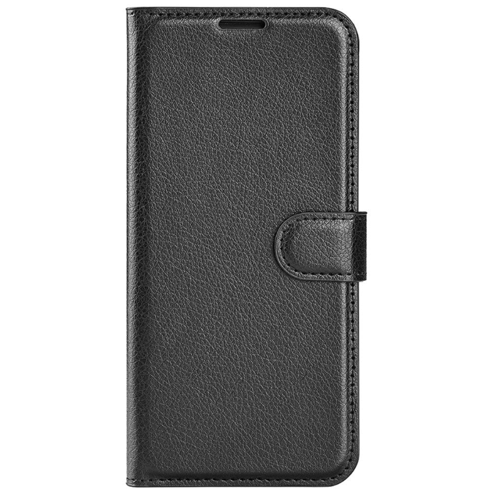EIDERWOOD Motorola Edge 50 Fusion Litchi Leather Flip Cover m. Lommebok - Svart