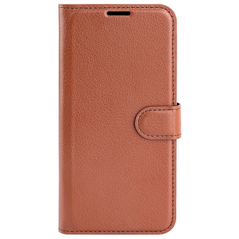 EIDERWOOD Motorola Edge 50 Fusion Litchi Leather Flip Cover m. Lommebok - Brun