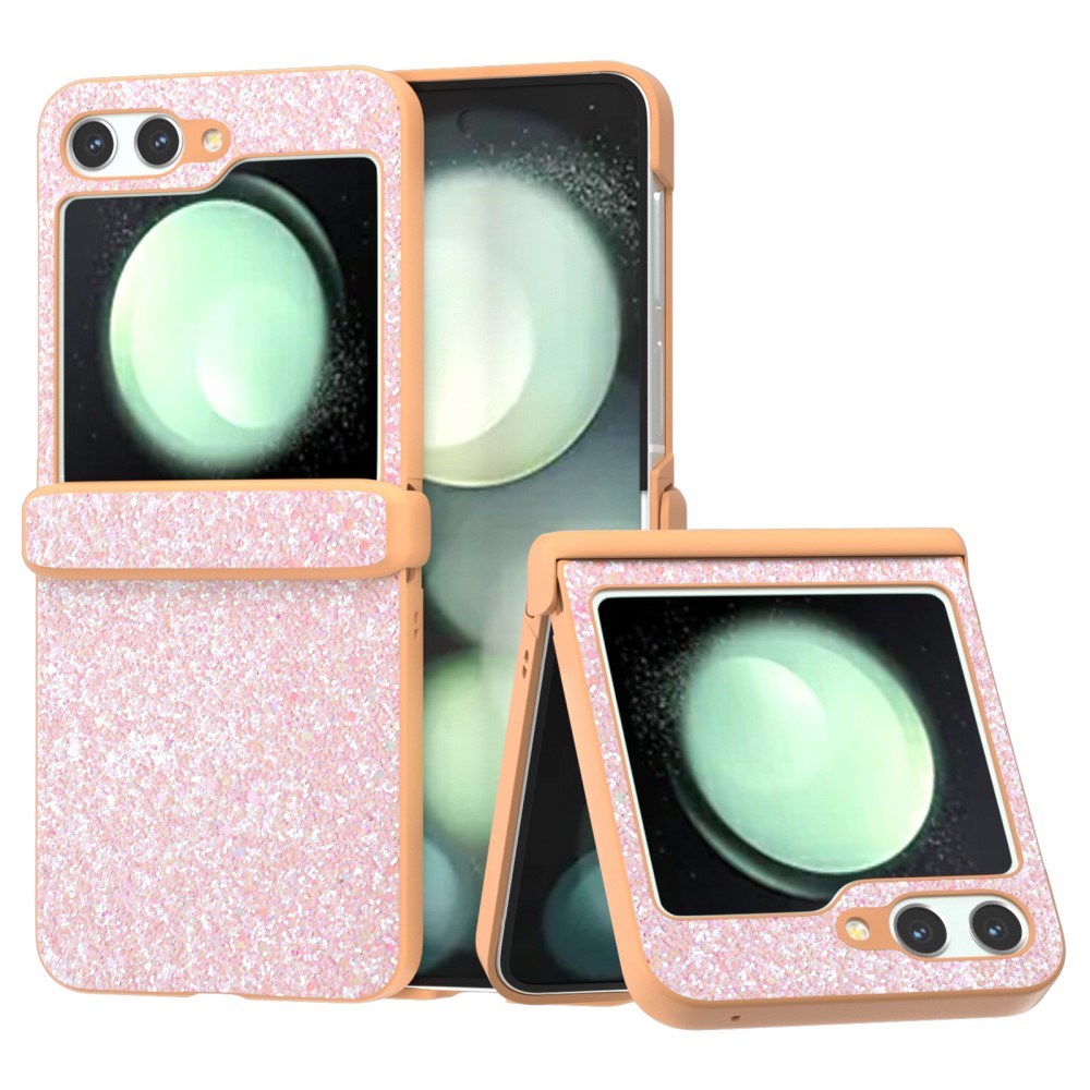 EIDERWOOD Samsung Galaxy Z Flip6 Skinndeksel Glitrende plastbakdeksel - Peach Pink