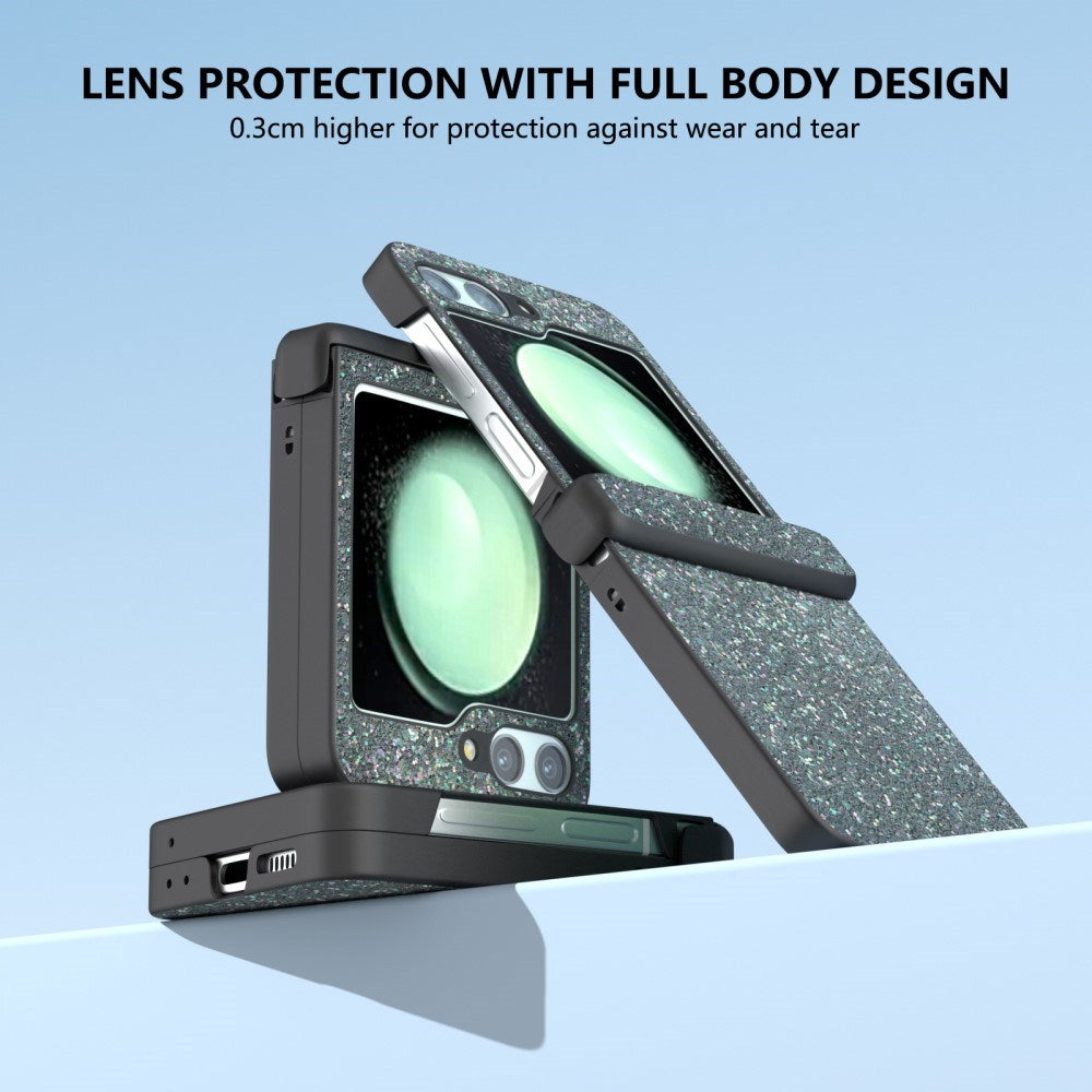 EIDERWOOD Samsung Galaxy Z Flip6 Skinndeksel Glitrende plastbakdeksel - Svart