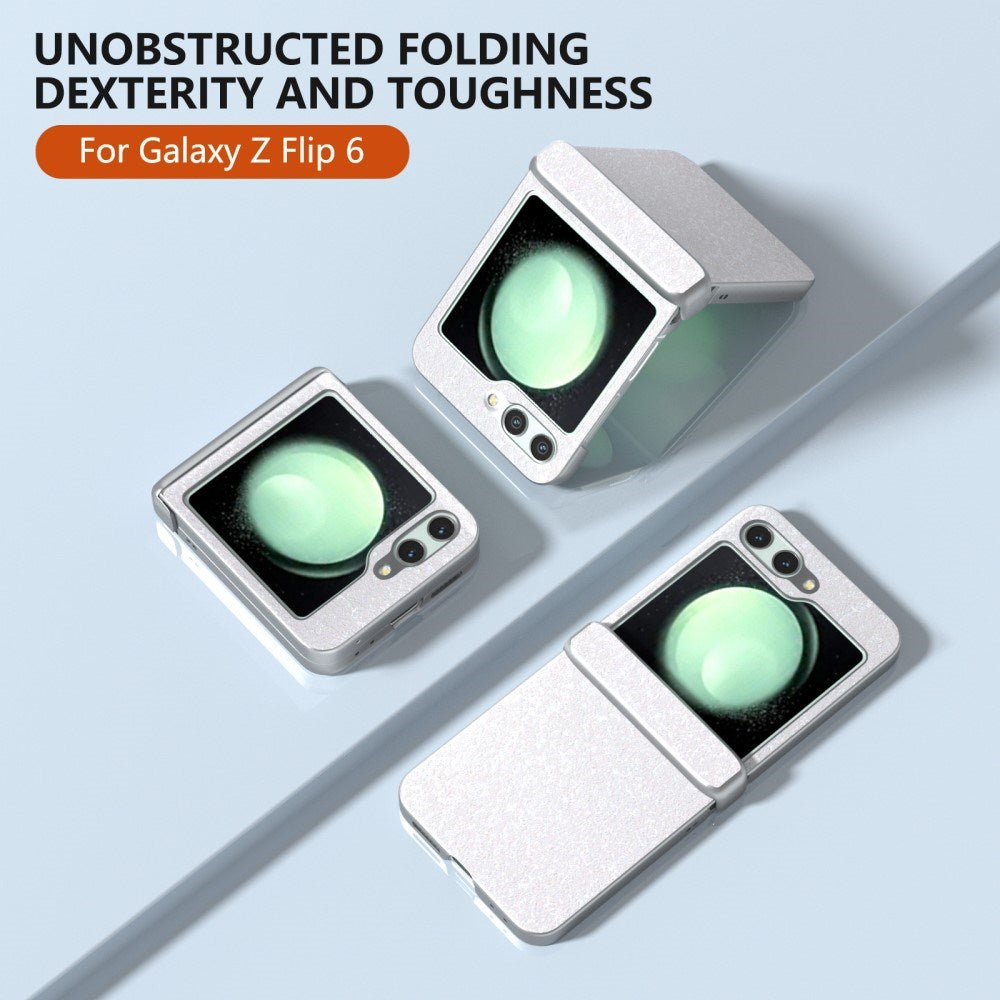 Samsung Galaxy Z Flip6 Skinndeksel Glitrende plastbakdeksel - Hvit