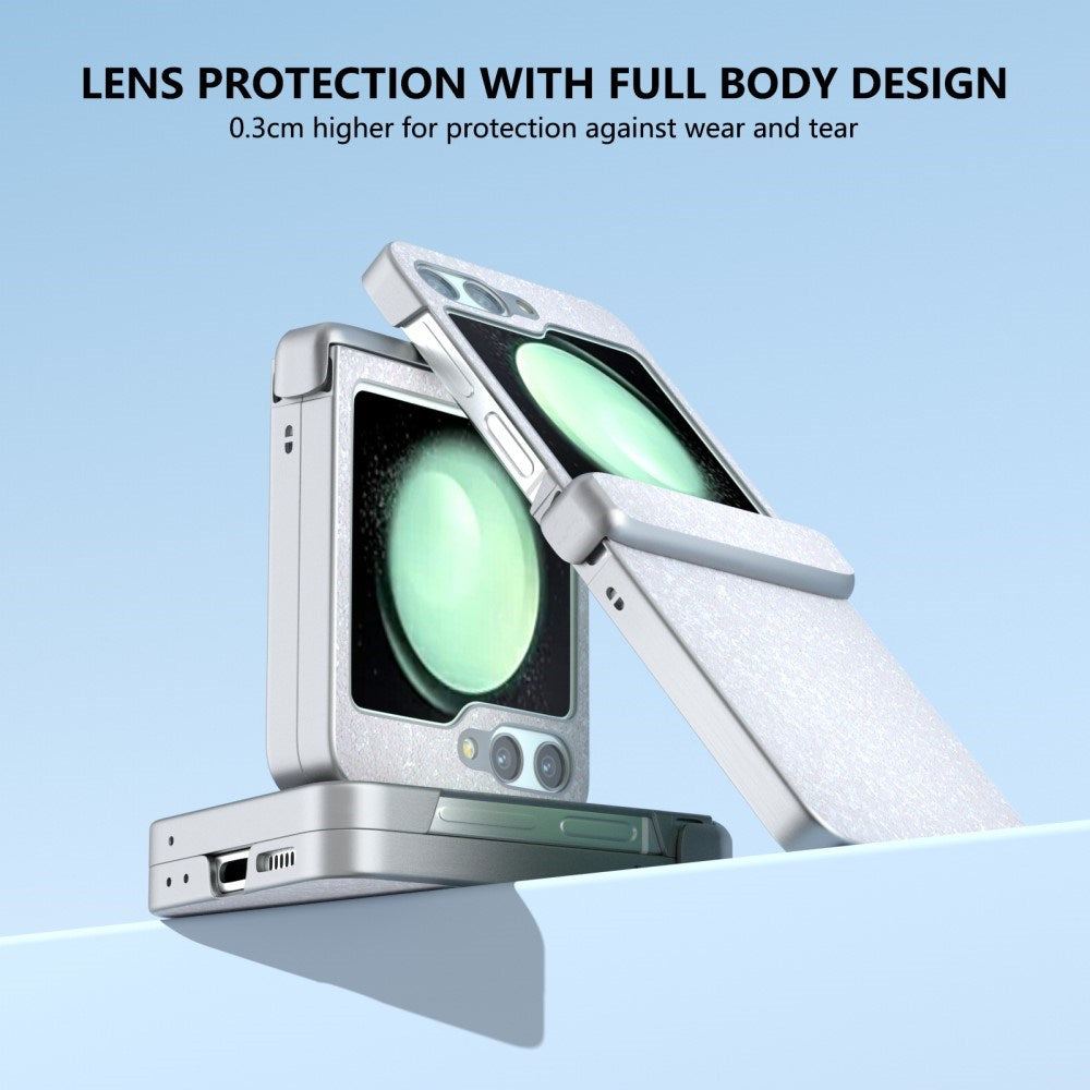 Samsung Galaxy Z Flip6 Skinndeksel Glitrende plastbakdeksel - Hvit