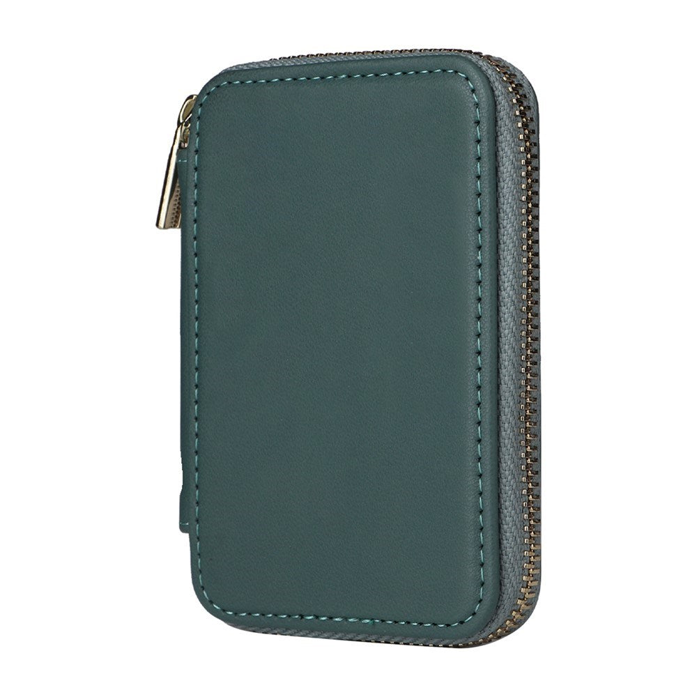 EIDERWOOD Magnetisk Kortholder med Lynlås & Rum - MagSafe Kompatibel - Grøn