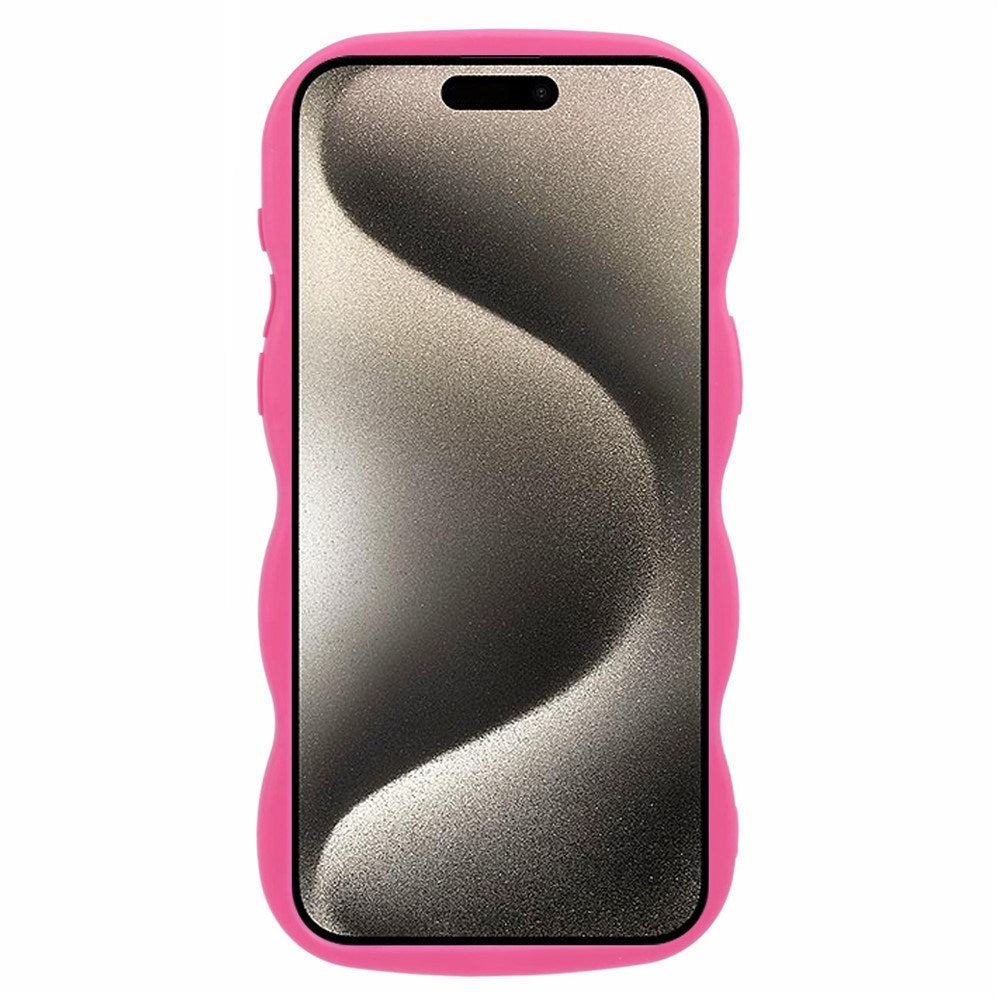 EIDERWOOD iPhone 15 Pro Max Fleksibelt Plastik Wavy Mobil Cover - Pink