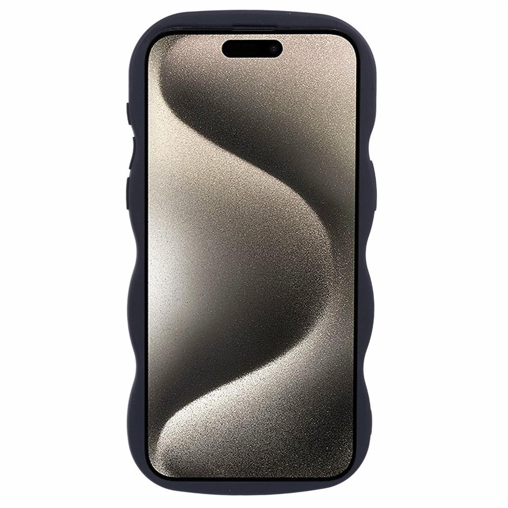EIDERWOOD iPhone 15 Pro Max Fleksibelt Plastik Wavy Mobil Cover - Sort