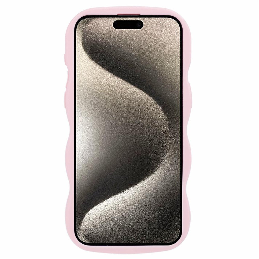EIDERWOOD iPhone 15 Pro Max Fleksibelt Plastik Wavy Mobil Cover - Lyserød