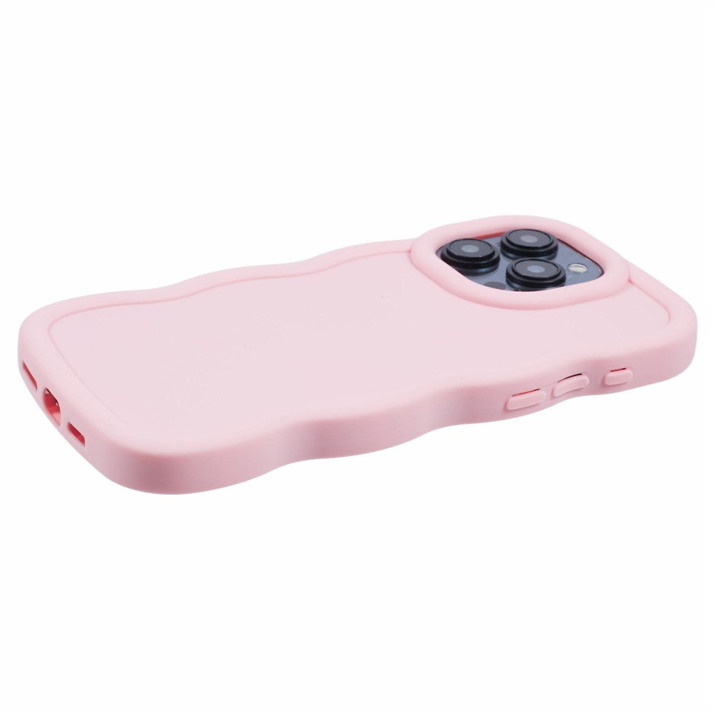 EIDERWOOD iPhone 15 Pro Max Fleksibelt Plastik Wavy Mobil Cover - Lyserød