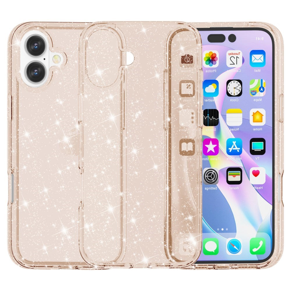 EIDERWOOD iPhone 16 Plus Hybrid Plastic Bakdeksel - Gull Glitter