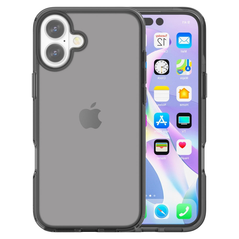 EIDERWOOD iPhone 16 Hybrid Bagside Cover - Gennemsigtig Sort