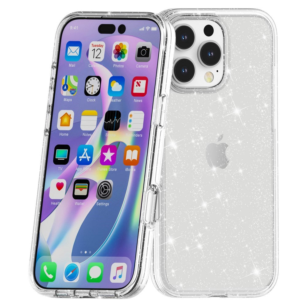 EIDERWOOD iPhone 16 Pro Max Hybrid Plastic Bakdeksel - Hvit glitter