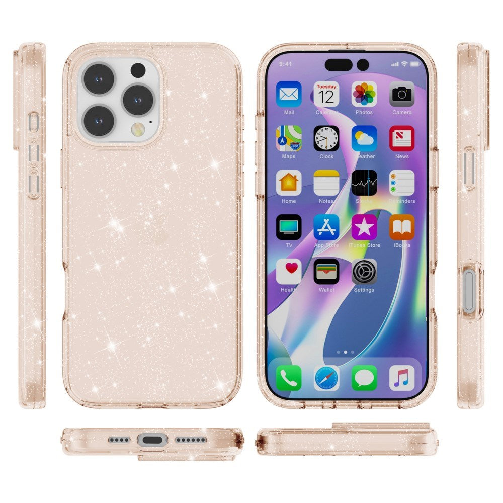 EIDERWOOD iPhone 16 Pro Max Hybrid Plastic Bakdeksel - Gull Glitter