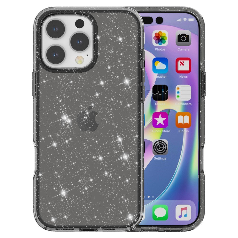 EIDERWOOD iPhone 16 Pro Max Hybrid Plastic Bakdeksel - Svart Glitter