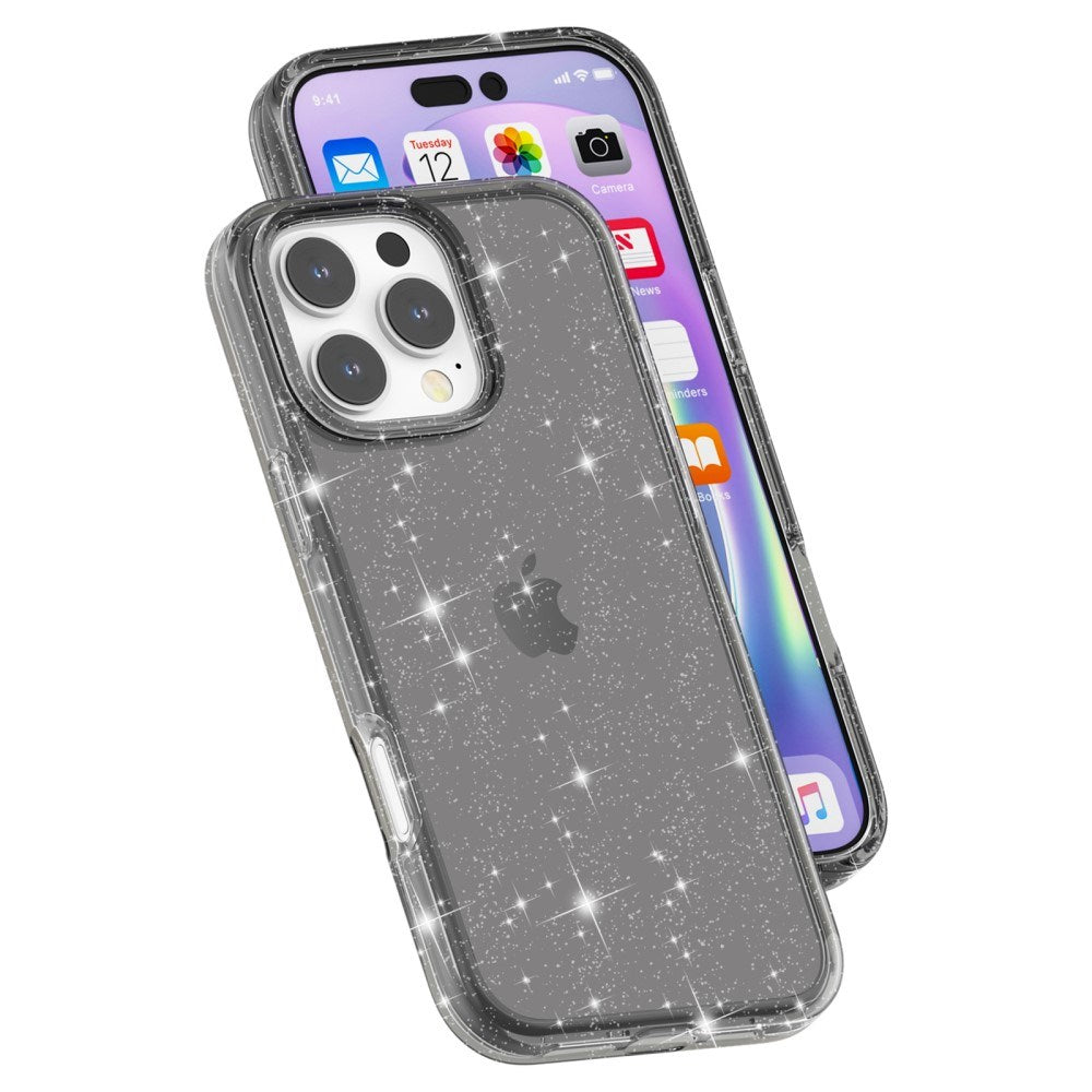 EIDERWOOD iPhone 16 Pro Max Hybrid Plastic Bakdeksel - Svart Glitter