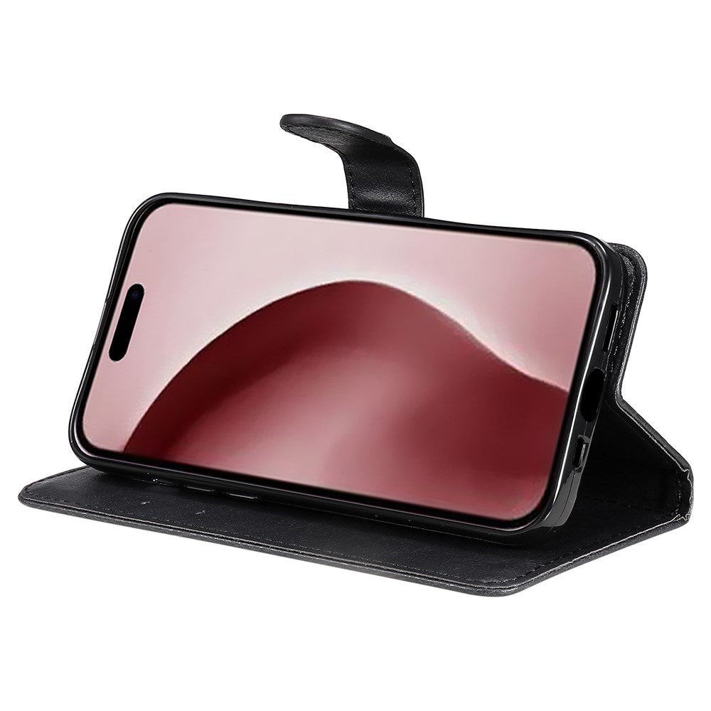 EIDERWOOD iPhone 16 Pro Faux Leather Flip Cover m- lommebok og stropp - svart