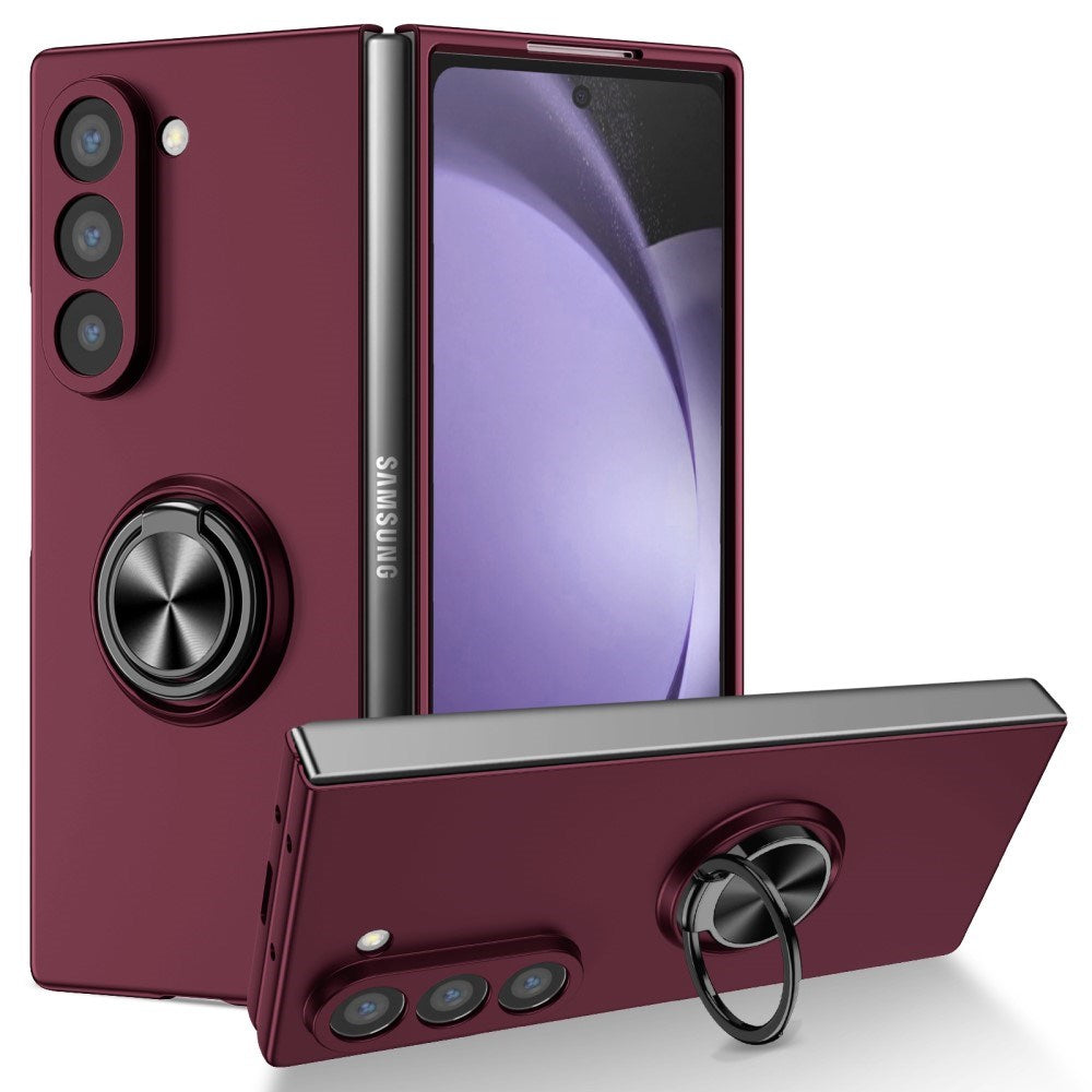 EIDERWOOD Samsung Galaxy Z Fold6 plastbakdeksel m. Magnetisk Kickstand - Burgundy