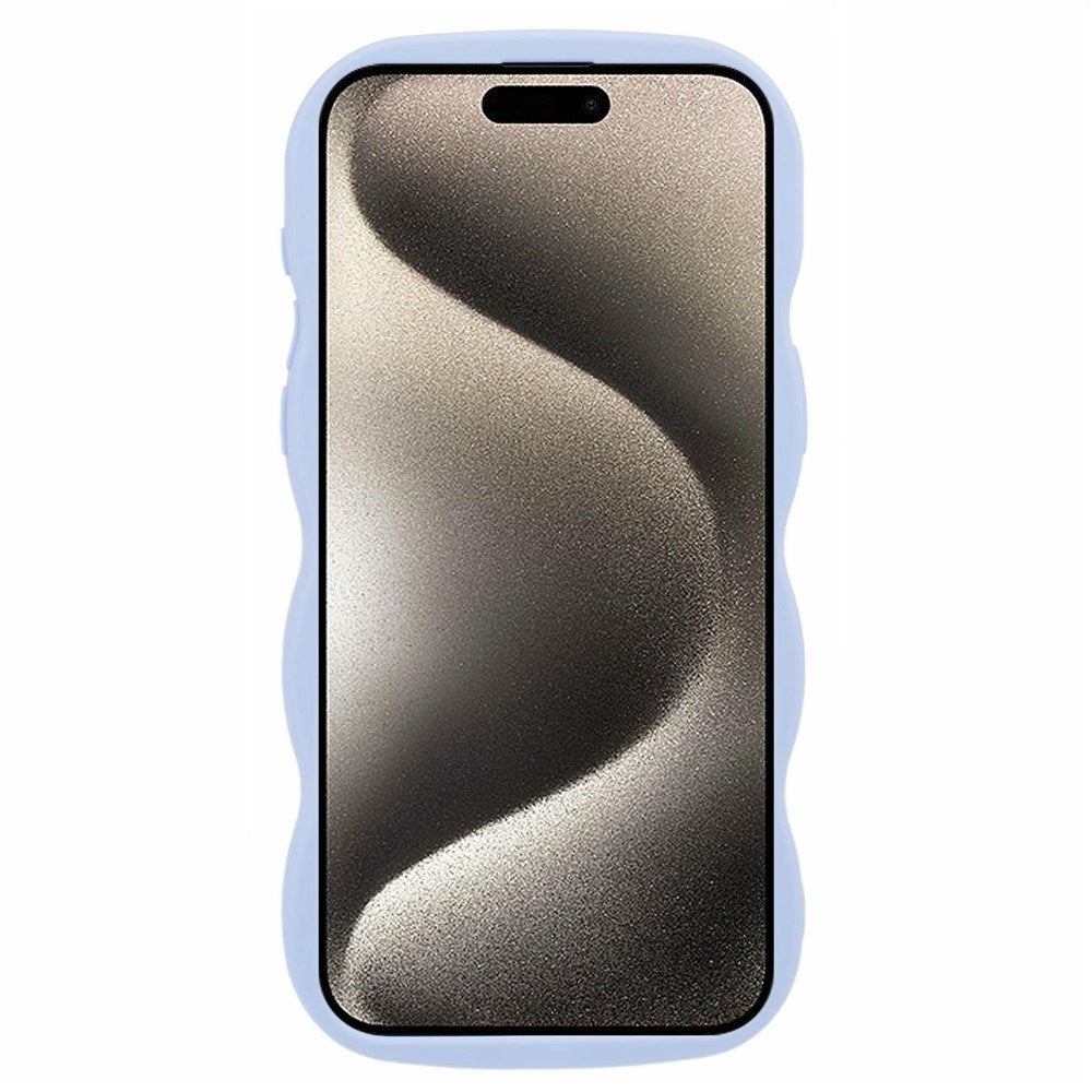 EIDERWOOD iPhone 15 Pro Fleksibelt Plastik Wavy Mobil Cover - Lilla