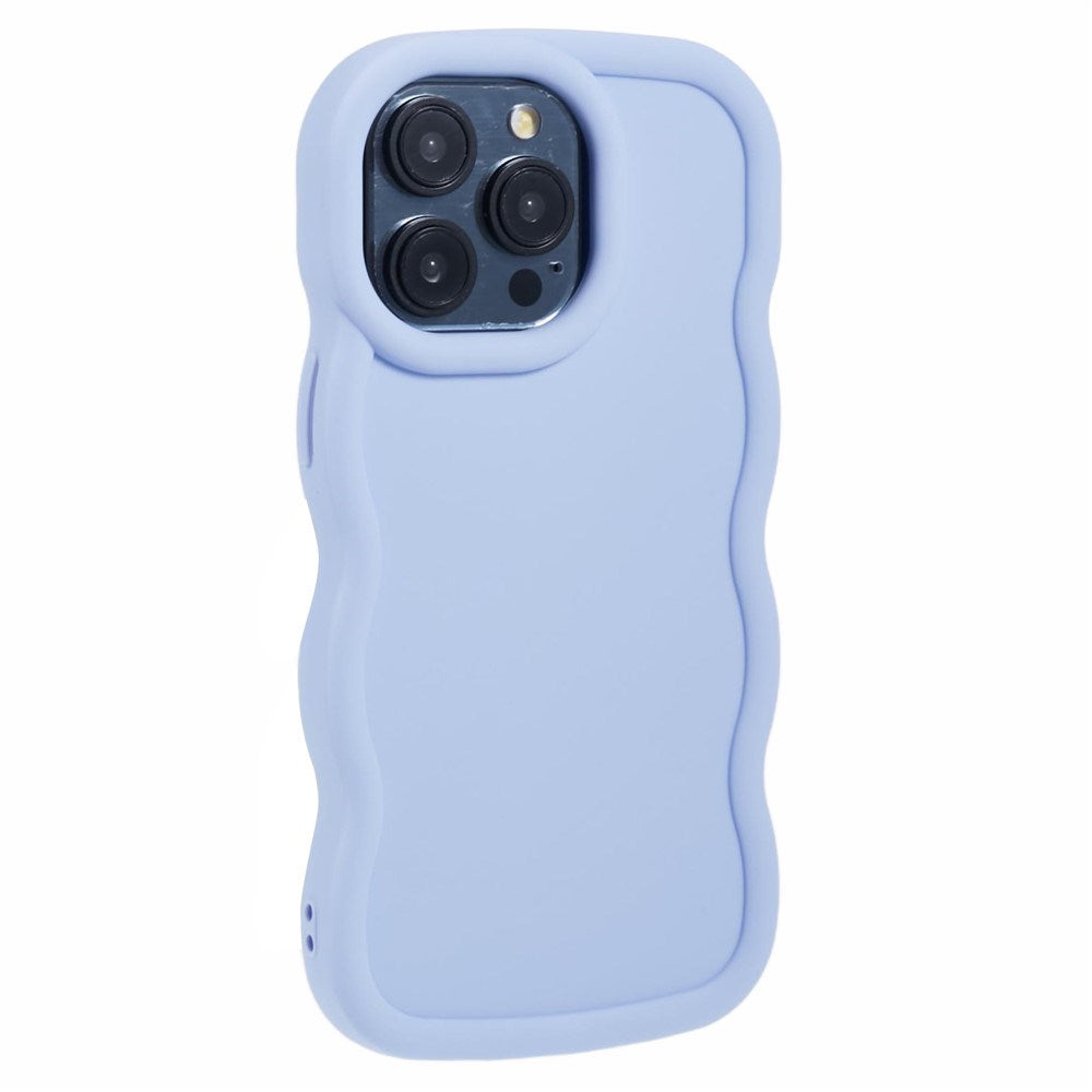 EIDERWOOD iPhone 15 Pro Fleksibelt Plastik Wavy Mobil Cover - Lilla