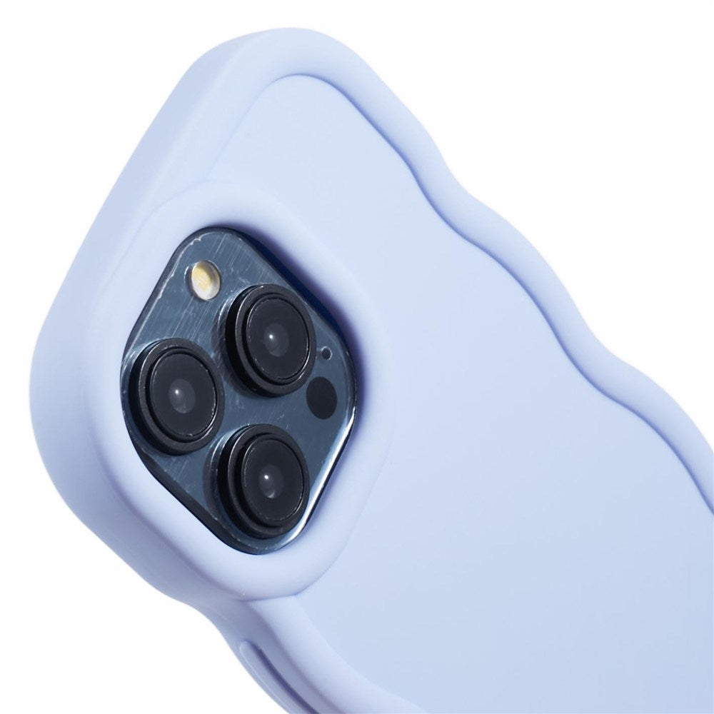 EIDERWOOD iPhone 15 Pro Fleksibelt Plastik Wavy Mobil Cover - Lilla