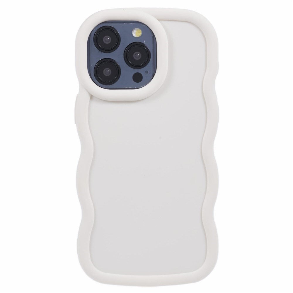 EIDERWOOD iPhone 15 Pro Fleksibelt Plastik Wavy Mobil Cover - Hvid