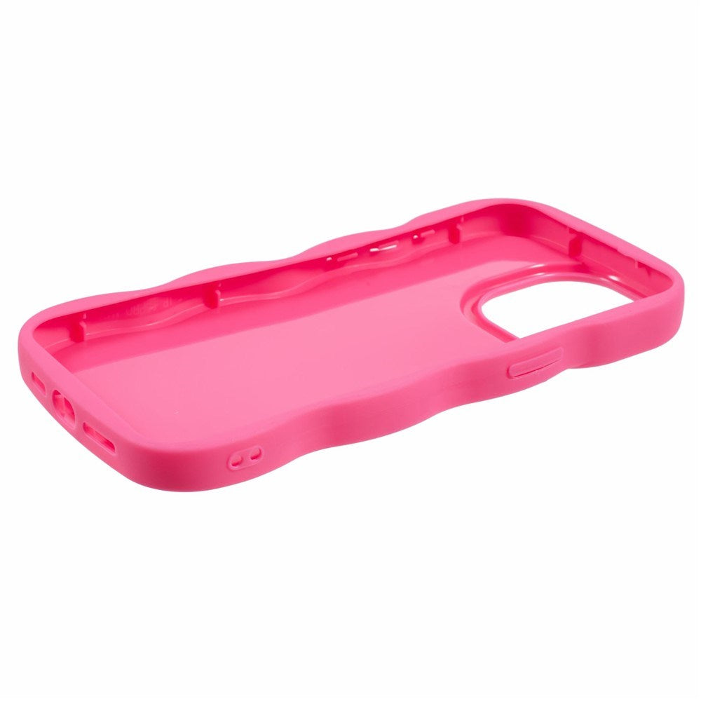 EIDERWOOD iPhone 14 Pro Fleksibelt Plastik Wavy Mobil Cover - Pink