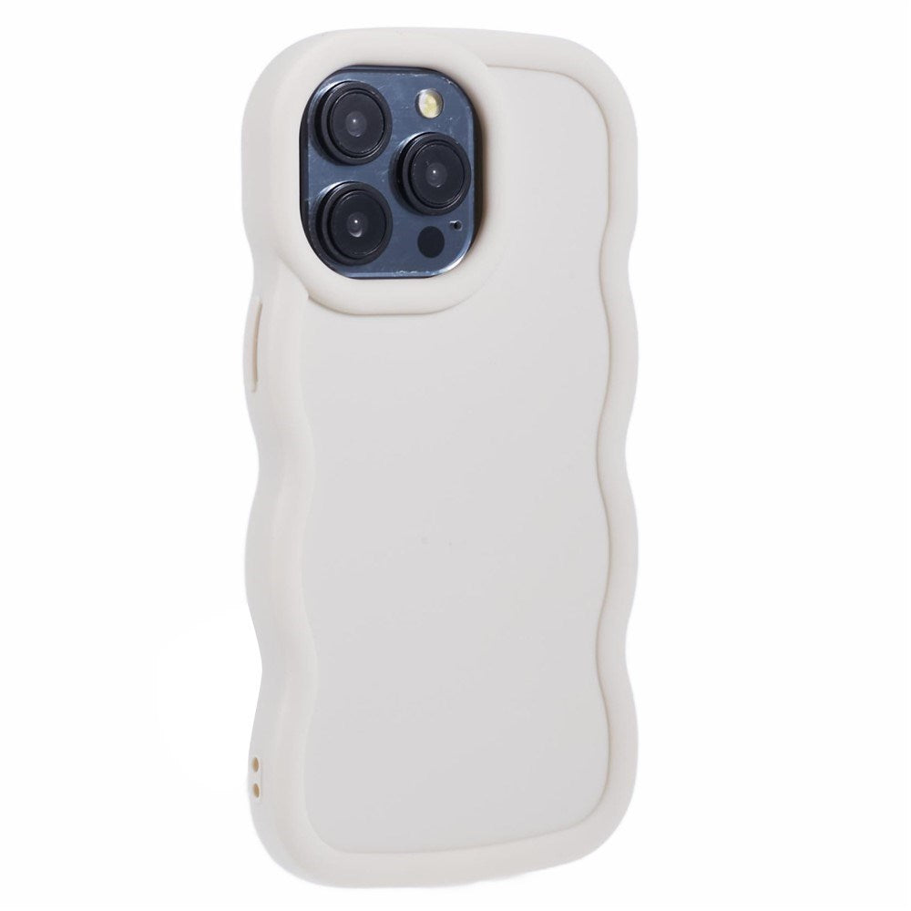EIDERWOOD iPhone 12 Pro Max Fleksibelt Plastik Wavy Mobil Cover - Hvid