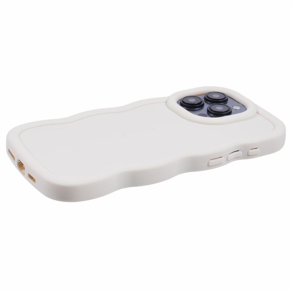 EIDERWOOD iPhone 12 Pro Max Fleksibelt Plastik Wavy Mobil Cover - Hvid