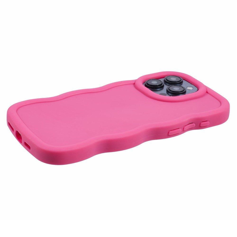 EIDERWOOD iPhone 12 Pro Max Fleksibelt Plastik Wavy Mobil Cover - Pink