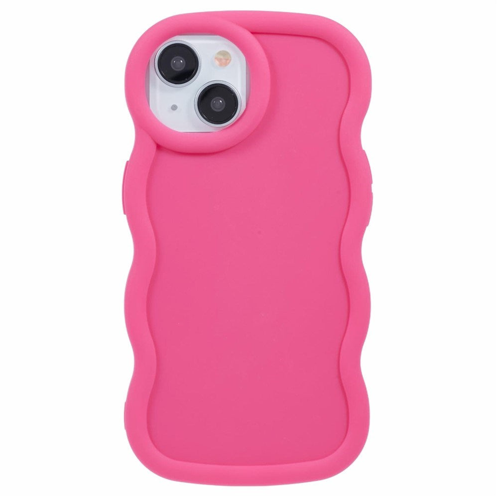 EIDERWOOD iPhone 14 Fleksibelt Plastik Wavy Mobil Cover - Pink