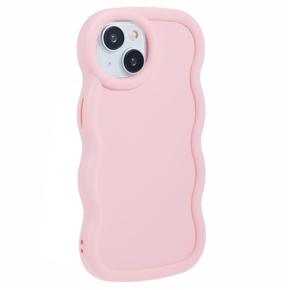 EIDERWOOD iPhone 13 Fleksibelt Plastik Wavy Mobil Cover - Lyserød