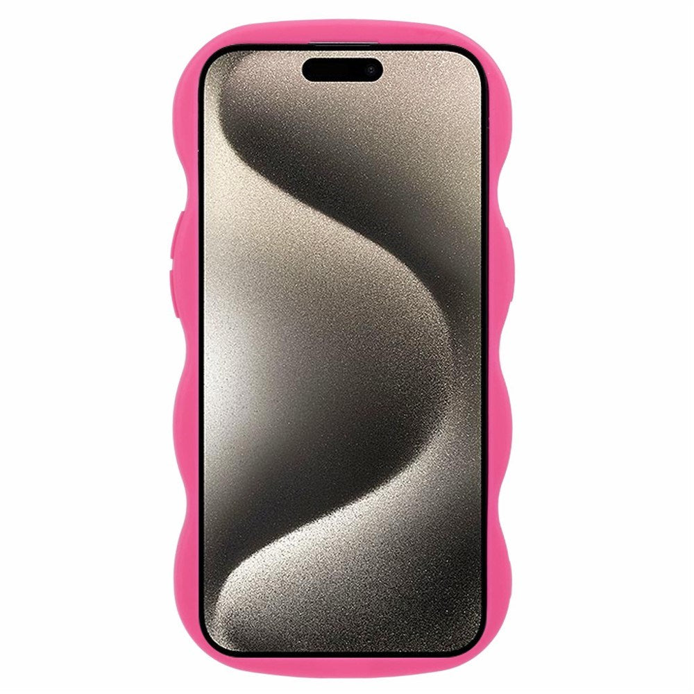 EIDERWOOD iPhone 13 Fleksibelt Plastik Wavy Mobil Cover - Pink