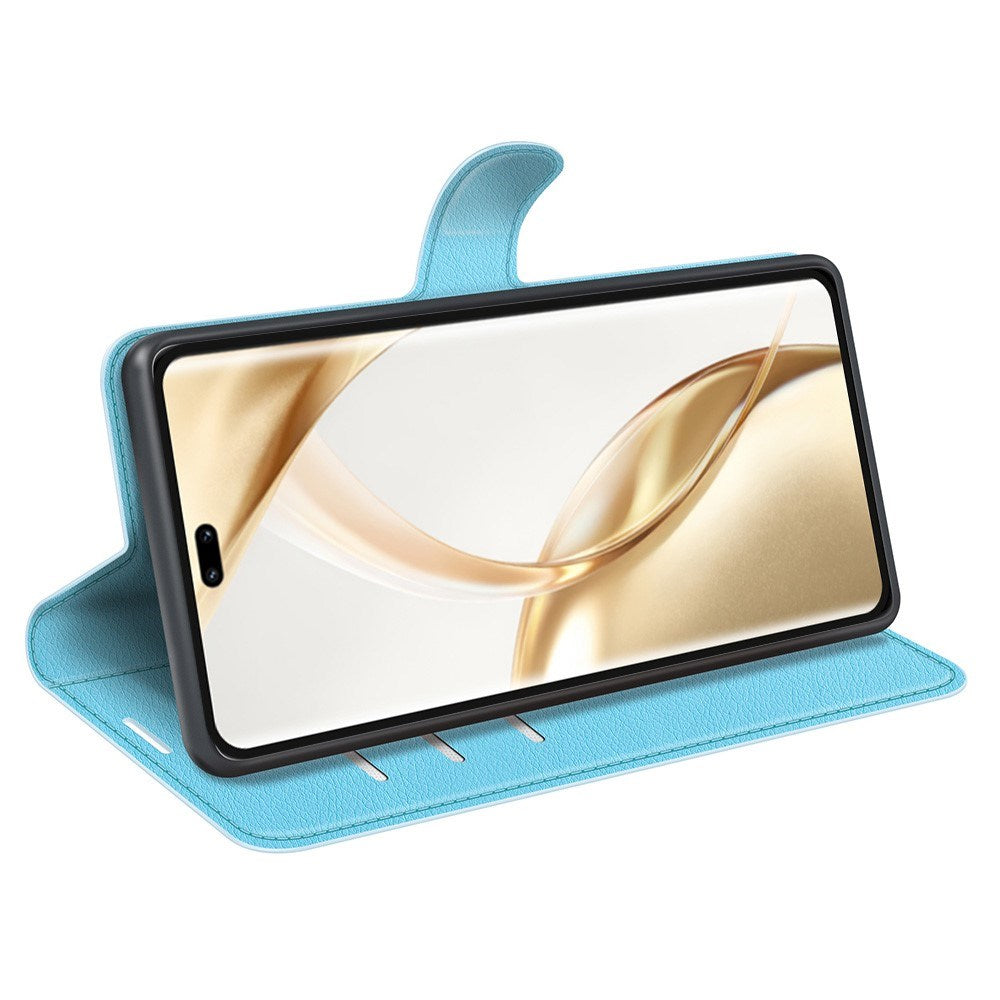 Honor 200 Pro (5G) - EIDERWOOD Faux Leather Flip Cover m. Kortholder og stativ funksjon - blå