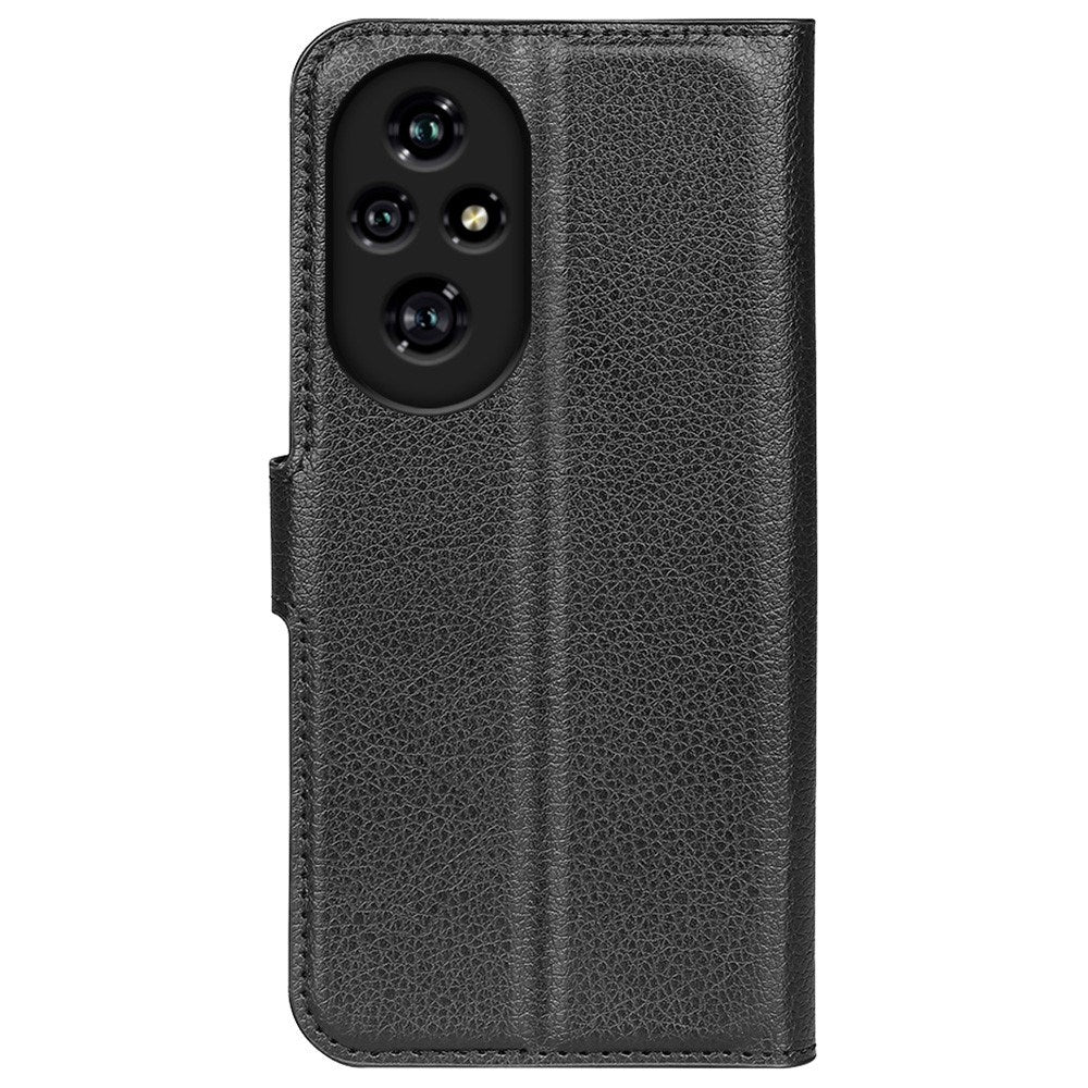 Honor 200 Pro (5G) - EIDERWOOD Faux Leather Flip Cover m. Kortholder og stativfunksjon - svart