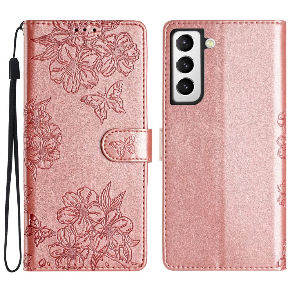 EIDERWOOD Samsung Galaxy S22+ (Plus) Faux Leather Flip Case m. Gravering - Rose gull