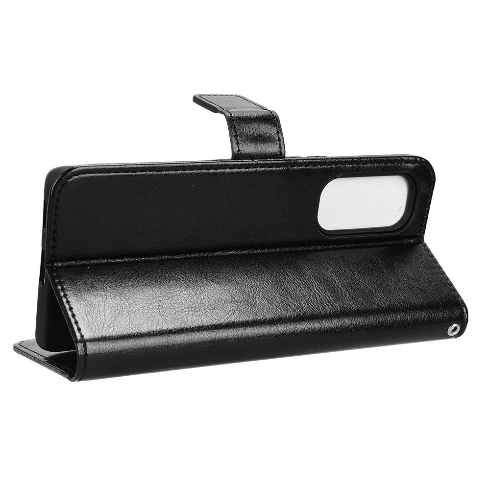 HTC U24 Pro (5G) - EIDERWOOD glanset skinndeksel m. Lommebok og stropp - Svart