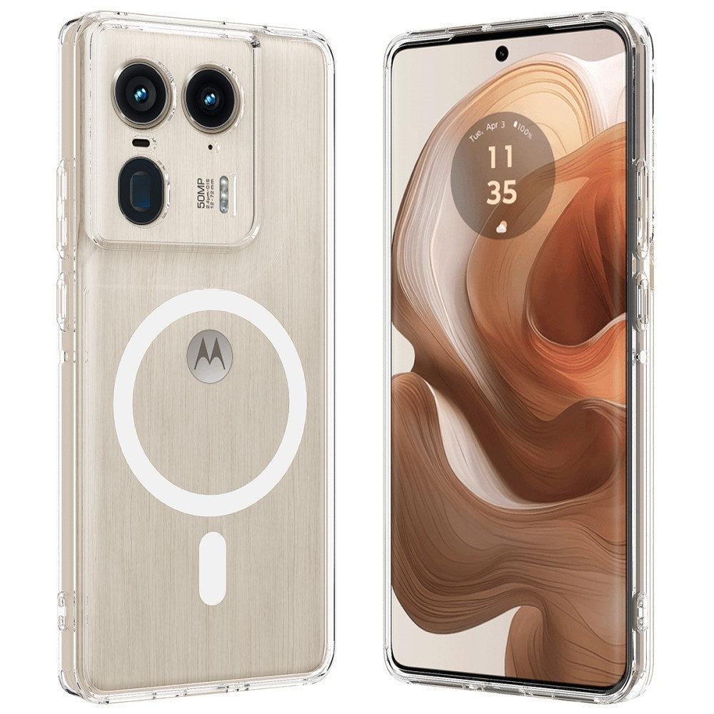 EIDERWOOD Motorola Edge 50 Ultra Hybrid Plastik Bagside Cover - MagSafe Kompatibel - Gennemsigtig / Hvid