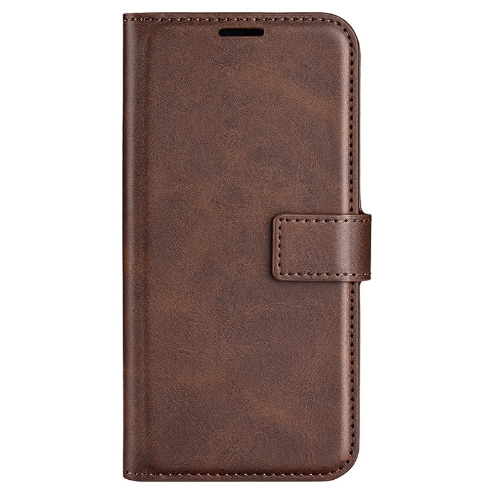 EIDERWOOD OnePlus Nord CE4 Lite (5G) Leather Flip Cover m. Kortholder og magnetisk lukking - brun