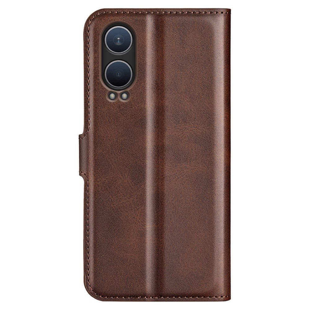 EIDERWOOD OnePlus Nord CE4 Lite (5G) Leather Flip Cover m. Kortholder og magnetisk lukking - brun