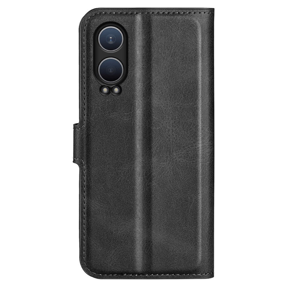 EIDERWOOD OnePlus Nord CE4 Lite (5G) Leather Flip Cover m. Kortholder og magnetisk lukking - svart
